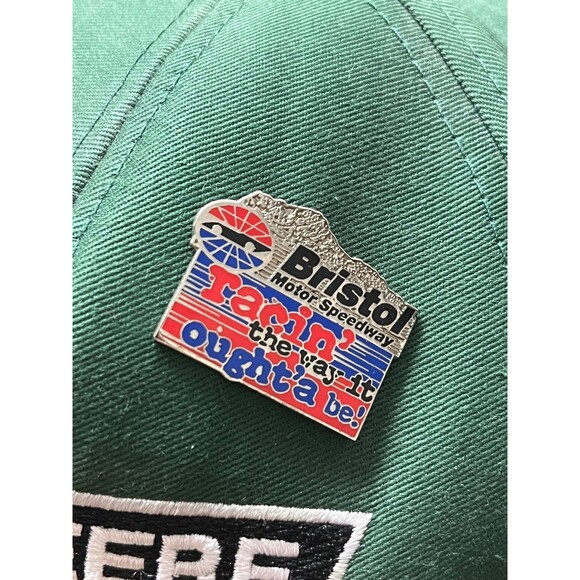 John Deere Motorsports Vintage 90s Nascar Snapback Racing Hat W/5 Pins - Picture 11 of 14